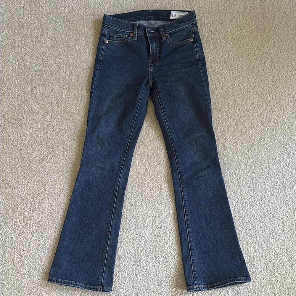 GAP Mid Rise Baby Boot Jean Dark Wash